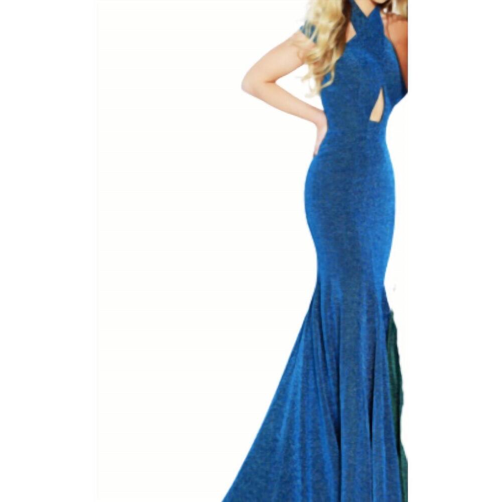 NEW JASZ COUTURE mermaid evening dress in electric teal